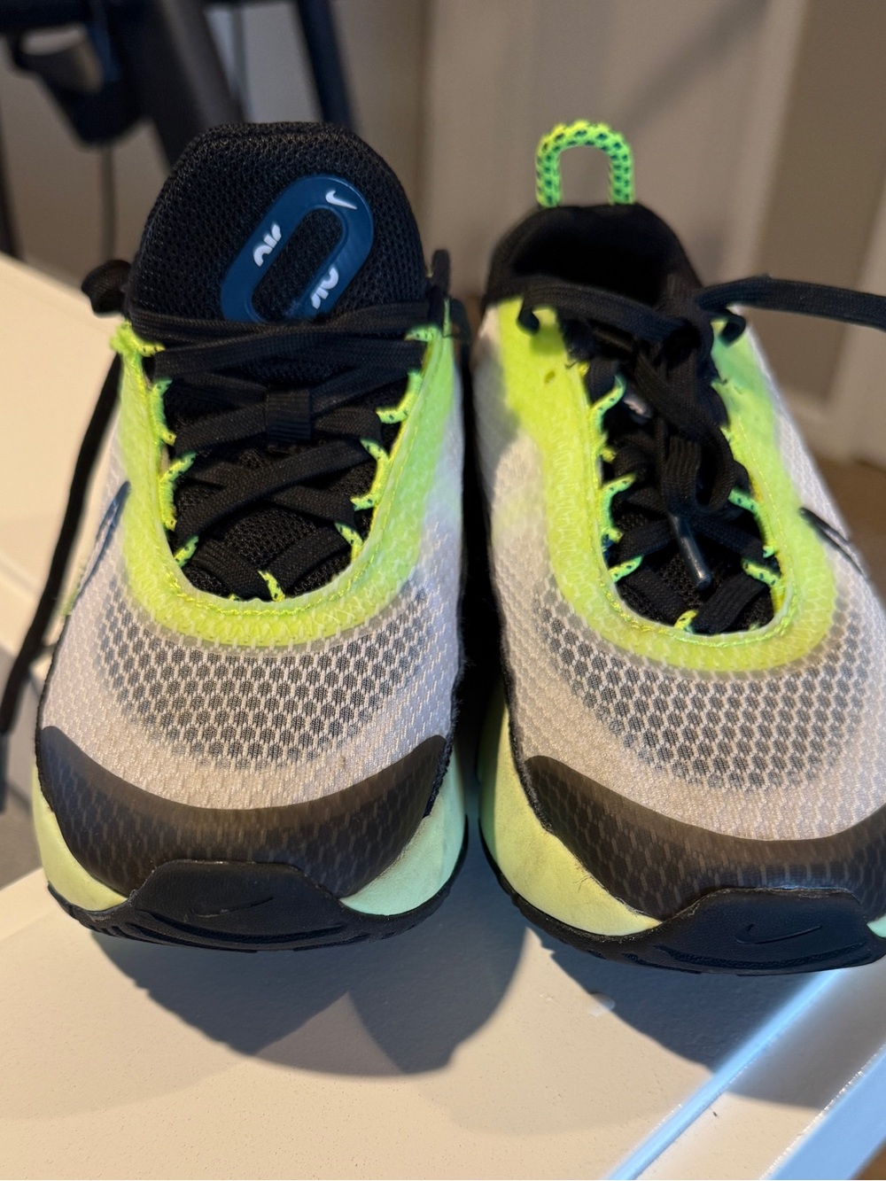 Nike Kids Neon Yellow, Black & White Athletic Sneakers - Picture 9 of 11